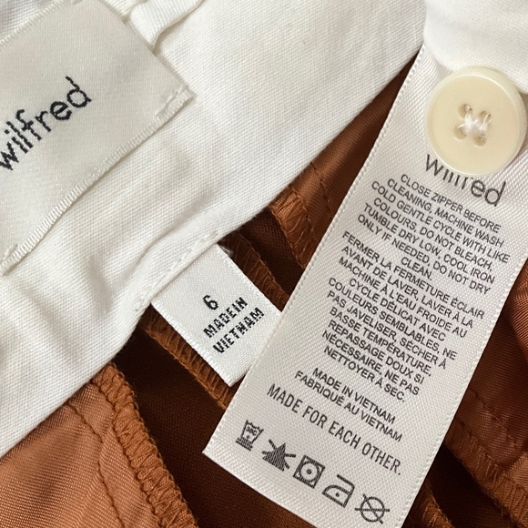 NWOT ARITZIA Wilfred Effortless Wide Leg Pants Size 6 Tall Rust - Picture 3 of 10